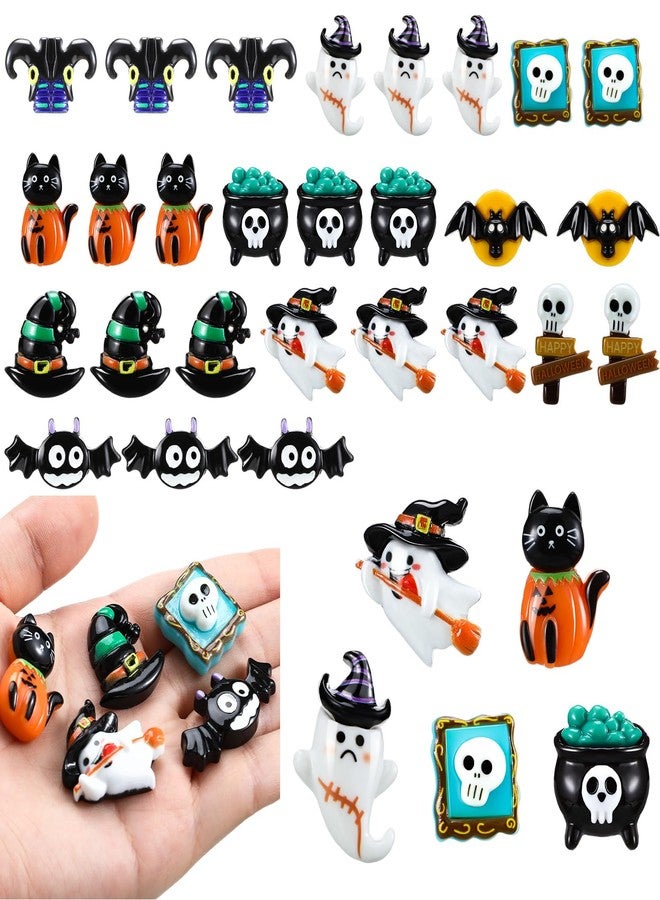 Liliful 60 Pcs Mini Halloween Miniatures Garden Figurines Resin Pumpkin Ghost Ornaments Mini Halloween Figures for DIY Garden Accessories Adornments Embellishment Decorations Party Supplies (Gothic) - Image 1